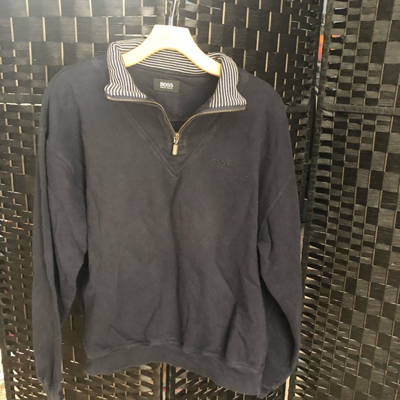 Hugo Boss Other - Hugo Boss Quarter Zip Navy Sweatshirt - Men’s Sz M